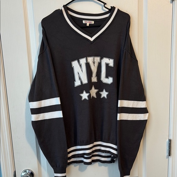 Stella Tweed V-Neck Sweater in Black and White - Picture 1 of 10